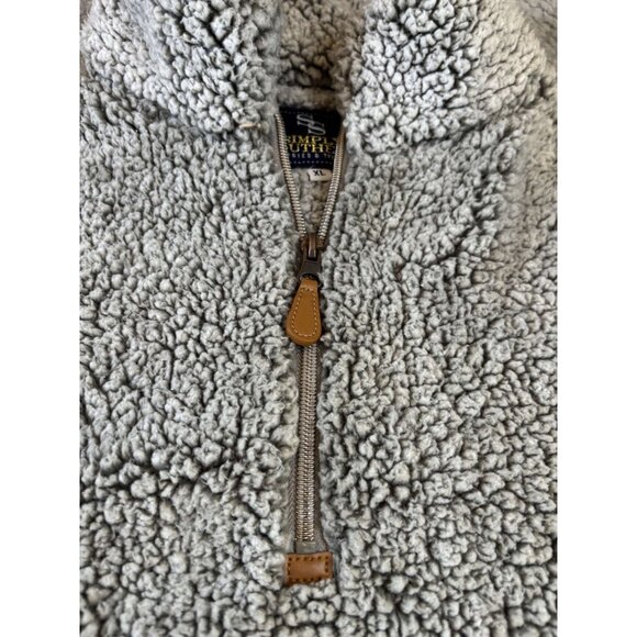 Simply Southern XL Gray Sherpa Pullover Quarter Zip Jacket Faux Fur Warm Casual - Picture 4 of 5